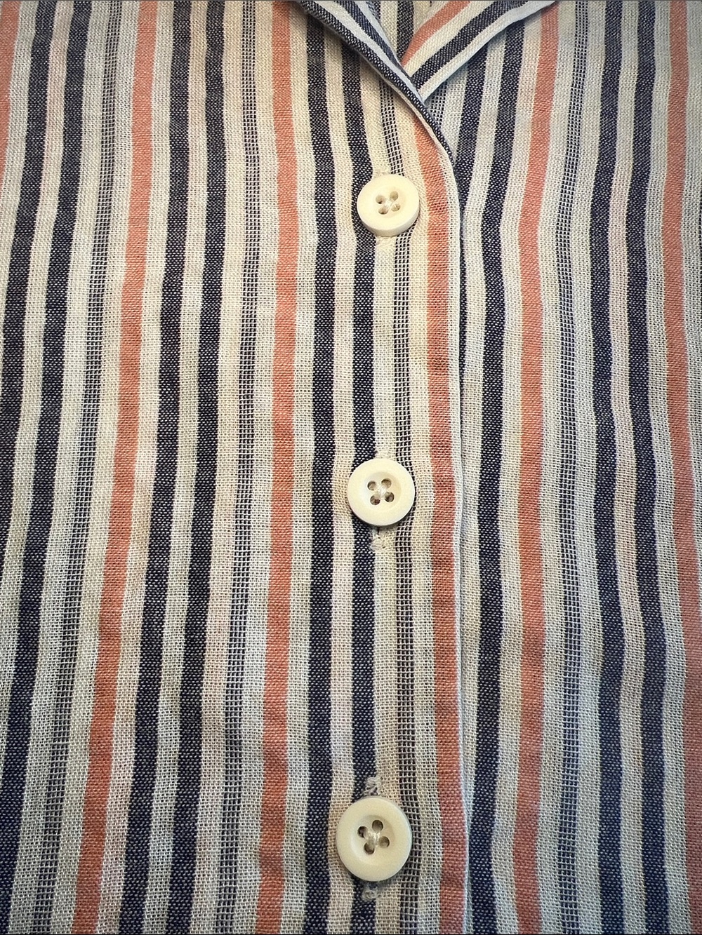 a.n.a Striped Camp Collar Button Down Shirt NWT M Cotton CoastalGrandmother - Picture 5 of 9